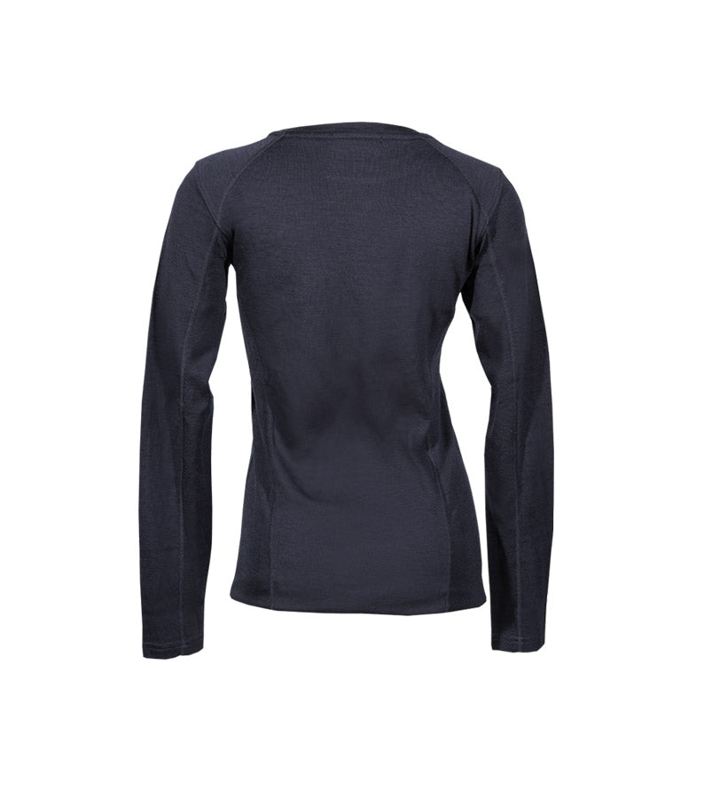 Merino thermal underwear - Women's long-sleeve T-shirt – black