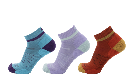 Color Block Extra Light 1/4 Crew 3-Pack : Robin's Egg - Lavender - Brick