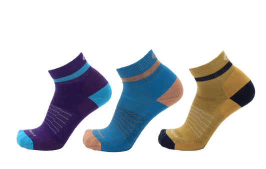 Color Block Extra Light 1/4 Crew 3-Pack : Imperial - Turquoise - Mustard