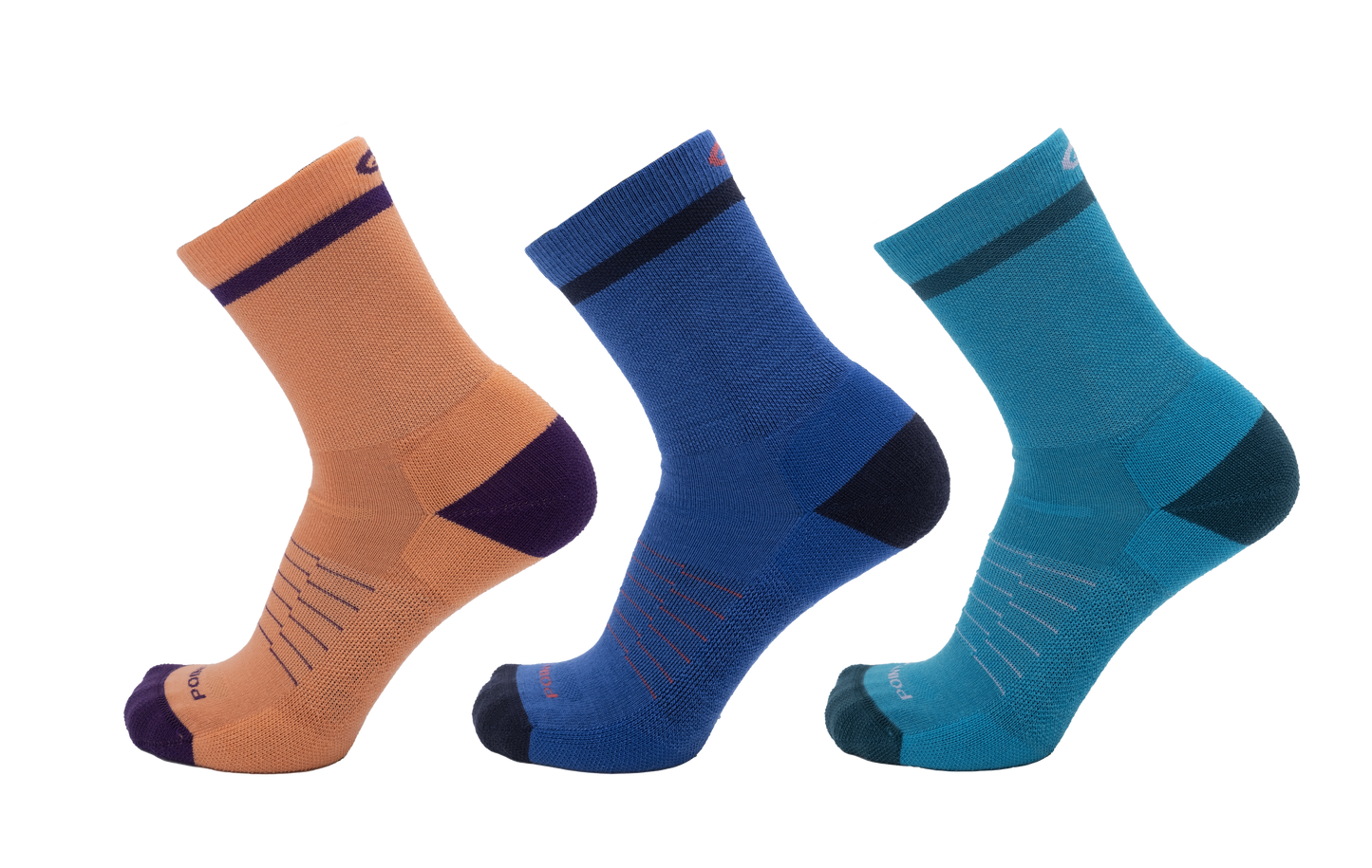 Color Block Extra Light 3/4 Crew 3-Pack  Apricot - Classic Blue - Caribbean