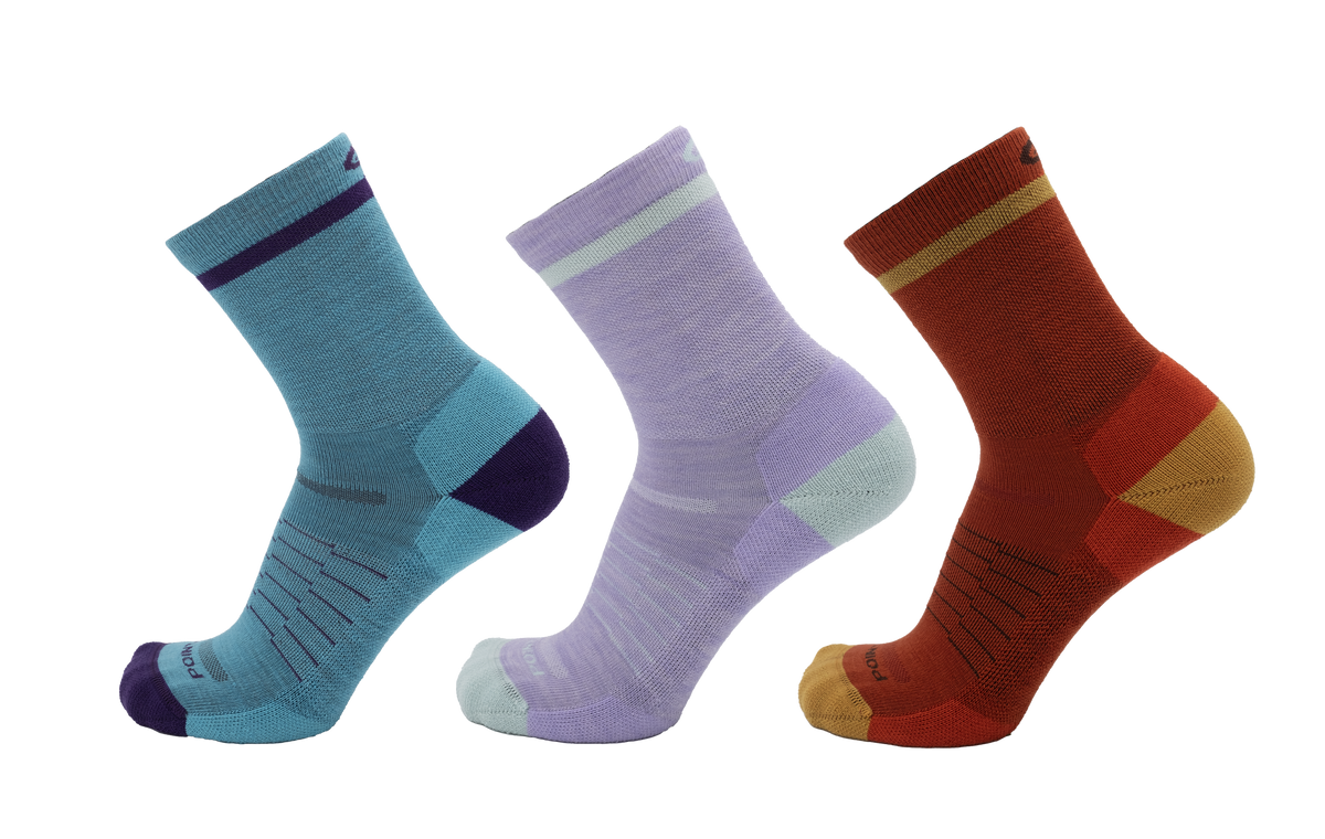 Color Block Extra Light 3/4 Crew 3-Pack  Robin&#39;s Egg - Lavender - Brick