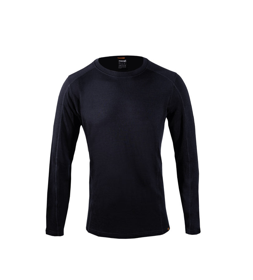 WOOLCANO Men's 100% Merino Wool Base Layer Top - Long Sleeve Thermal Compression For Winter Sports